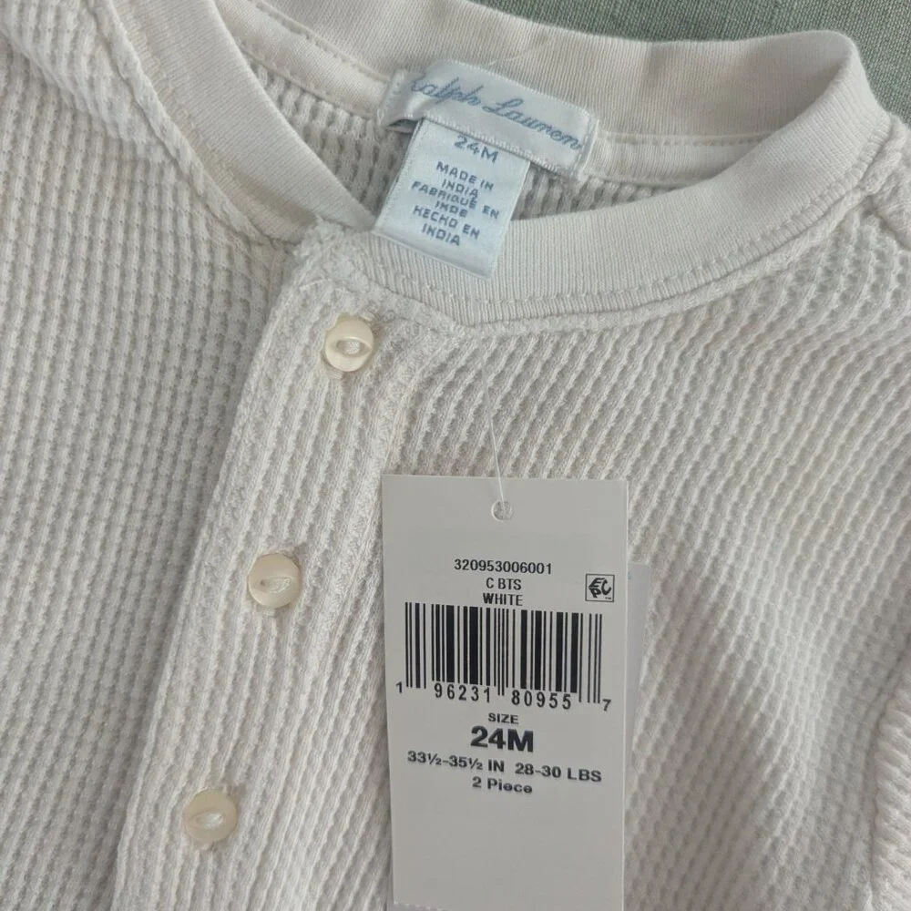Ralph Lauren Baby Long Sleeve Thermal Henley Shirt 24M